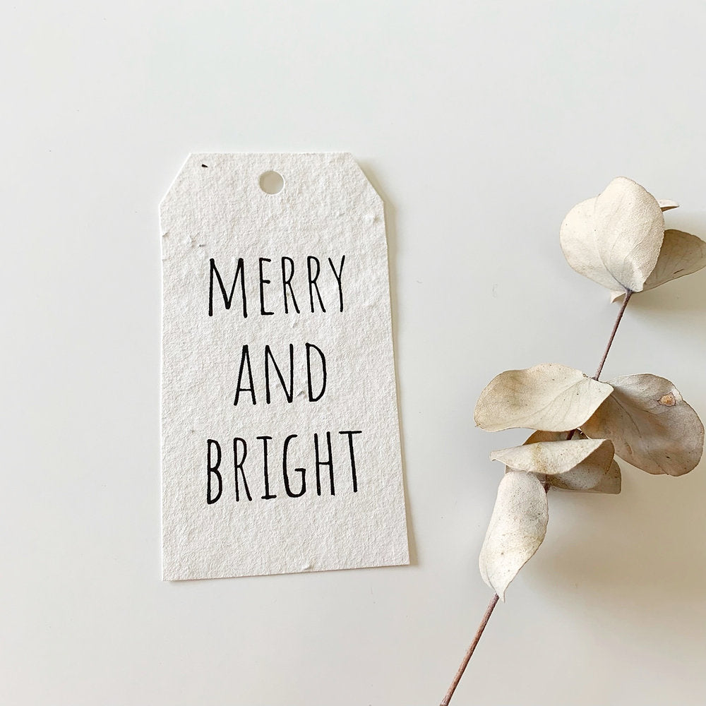 rosy thoughts plantable seed gift tag merry and bright