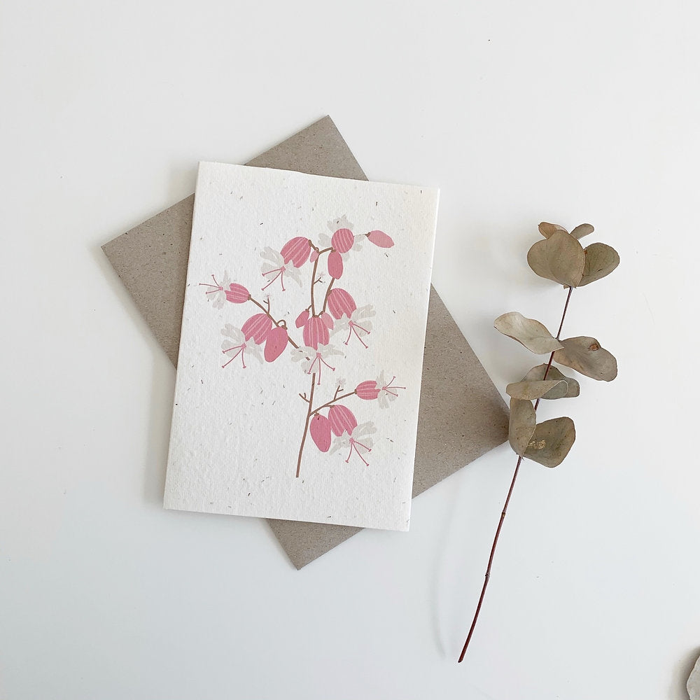 rosy thoughts plantable seed card pink blossom