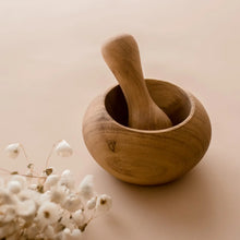 Load image into Gallery viewer, wooden mortar &amp; pestle
