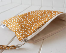 Load image into Gallery viewer, polka dot pouch mustard
