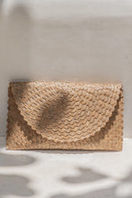 Load image into Gallery viewer, village thrive rattan clutch amber
