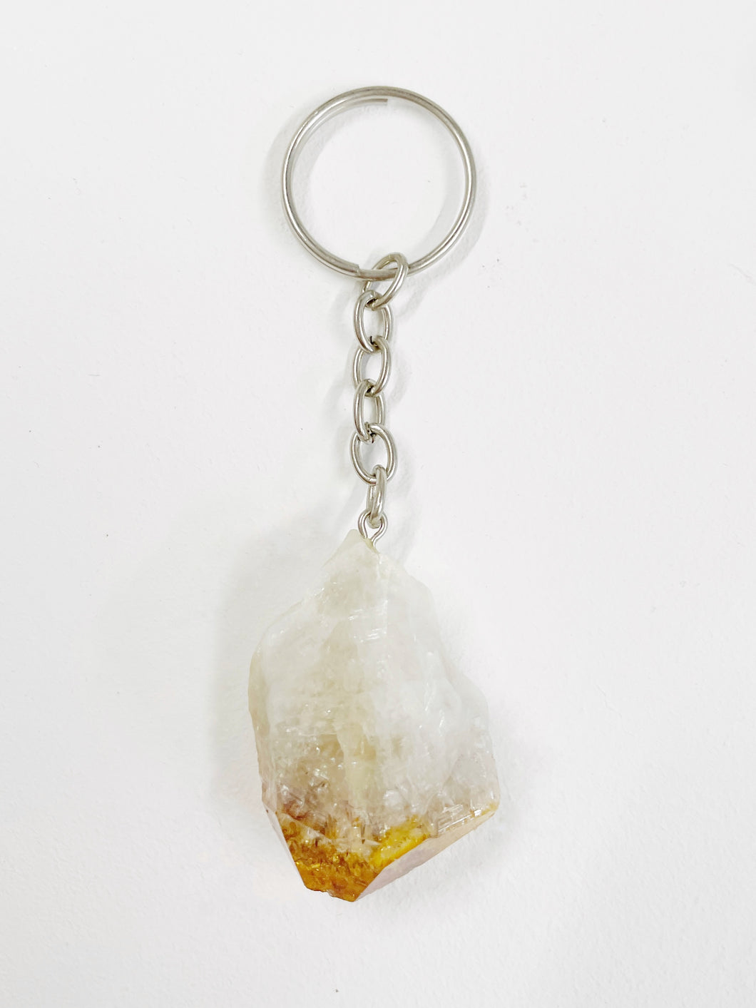 raw citrine keyring