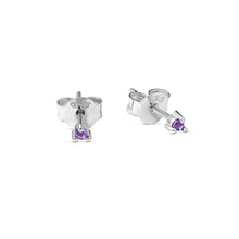 Load image into Gallery viewer, dainty amethyst studs
