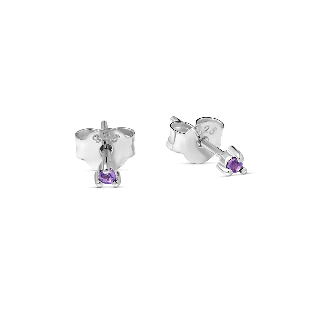 dainty amethyst studs