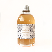 Load image into Gallery viewer, the curious cabinet white peach shrub syrup
