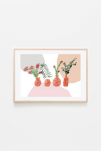 Load image into Gallery viewer, fairy floss design australian native terracotta pots watercolour print
