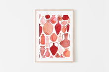 Load image into Gallery viewer, fairy floss design antique terracotta pots watercolour print
