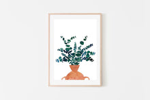 Load image into Gallery viewer, fairy floss design eucalyptus in terracotta pot watercolour print
