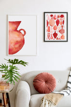 Load image into Gallery viewer, fairy floss design antique terracotta pots watercolour print
