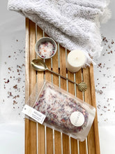 Load image into Gallery viewer, evella co indulge lavender and red rose petal infused bath salts
