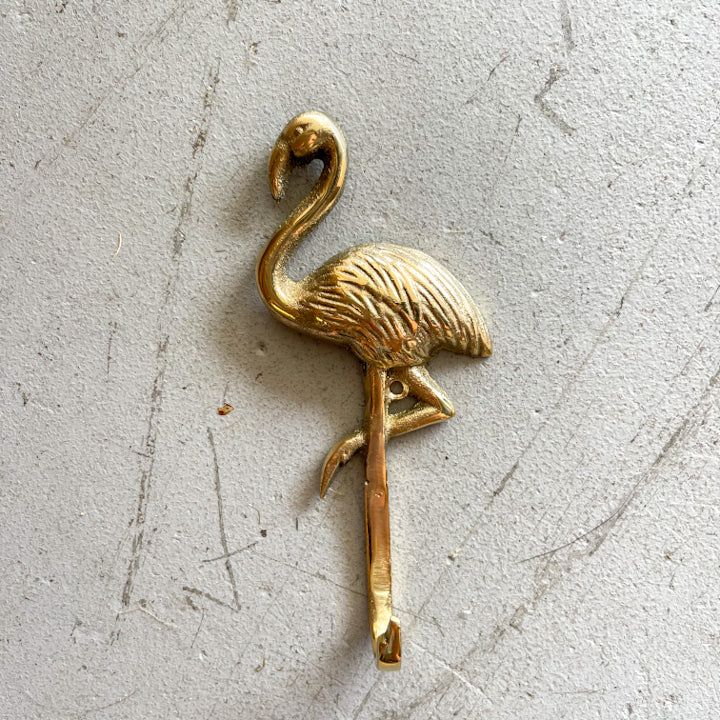 ocean luxe flamingo brass hook